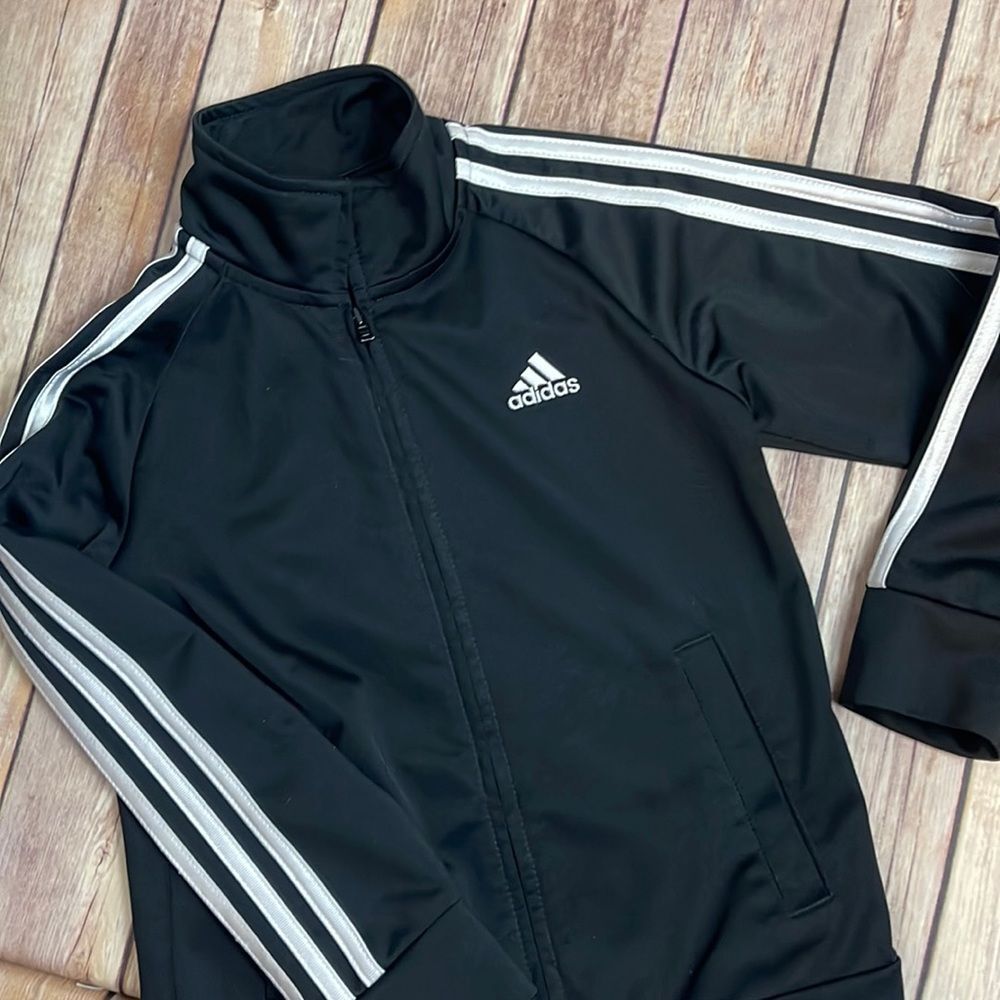 Adidas zippered jacket - black size 6 kids - Picture 1 of 5